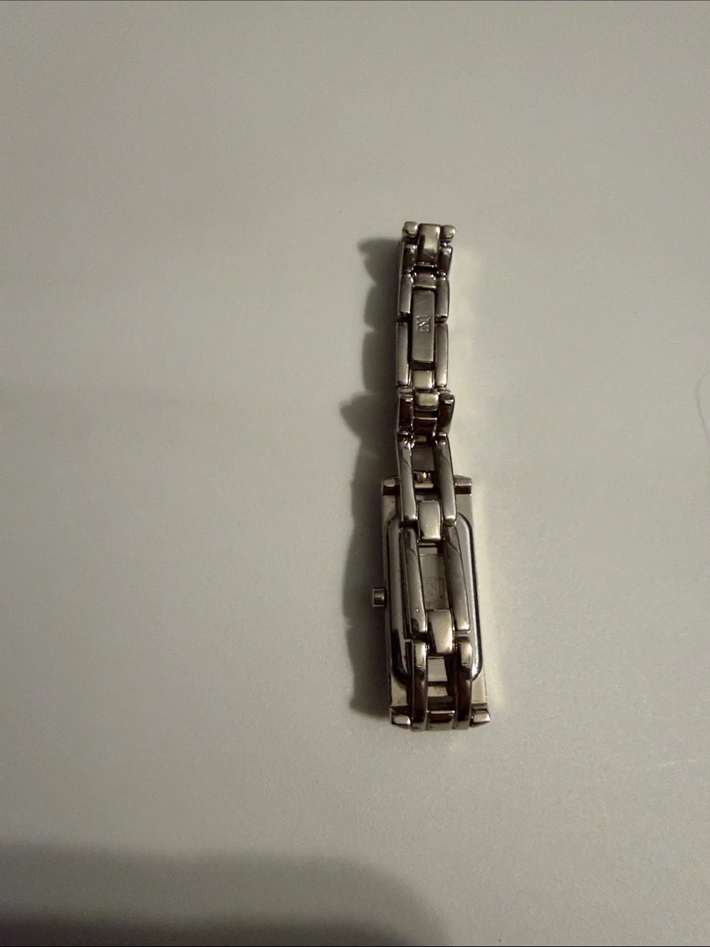 ESQ Ladies Rectangular Silver Bracelet Watch with Black Dial